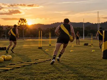 Senior football training